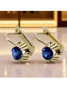 Pendientes Zafiro Oro amarillo de 14 quilates Artesanía vintage vec027y